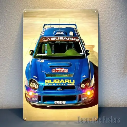 Impreza Rally Car Metallposter – Sammel-Blechschild, Größe: 20 x 30 cm, Aluminium