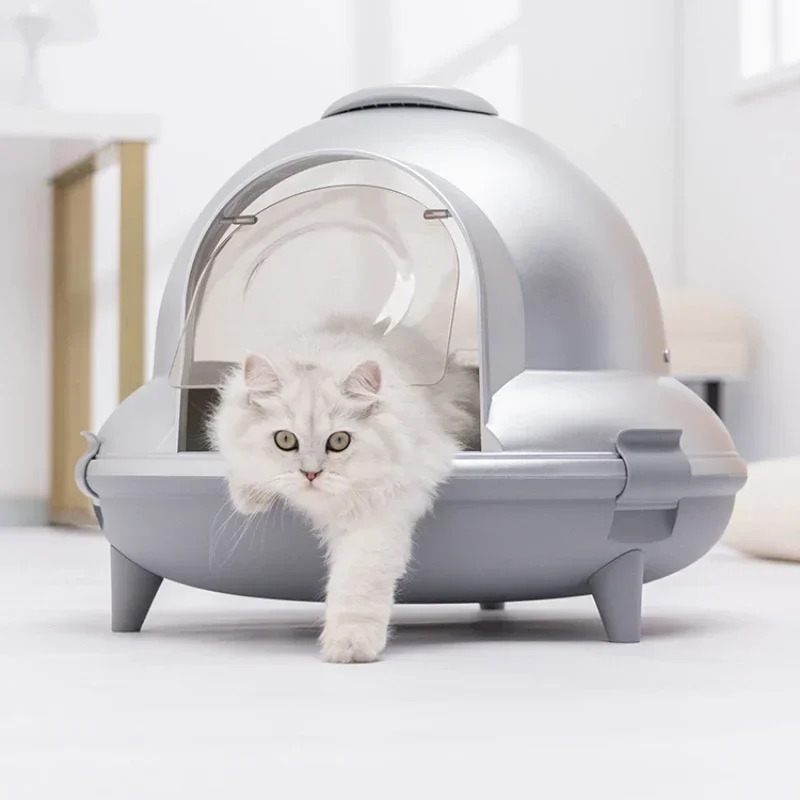 Cute Creative Cat Litter Box Fully Enclosed Luxury Style Modern Design Cat Litter Box Fashion Portable Arenero Gato Pet Products