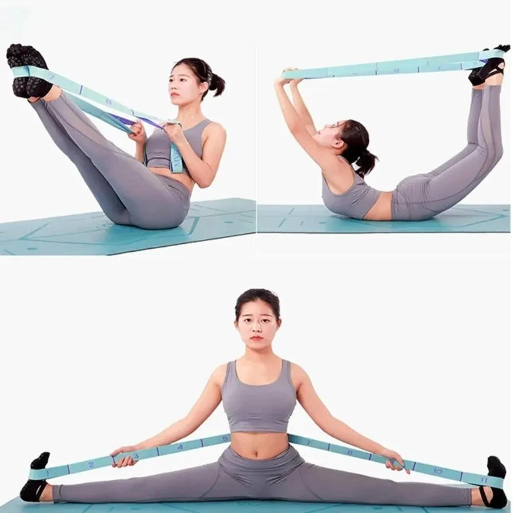 Multi Stage Yoga Stretch Band Segmented Elastic Rope Yoga Resistance Band Resistance Belt 10/11 Grid Yoga Elastic Band
