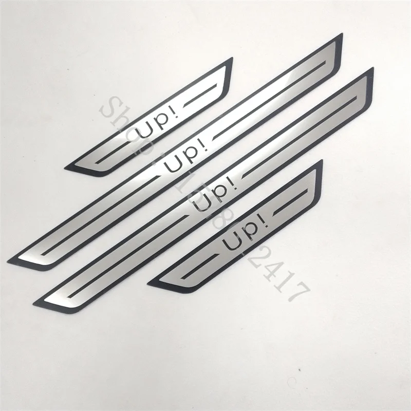 For VW/Volkswagen UP UP! 2011 2022~2025 car Accessories Door sill scuff plates thresholds protector Stickers Welcome Pedal