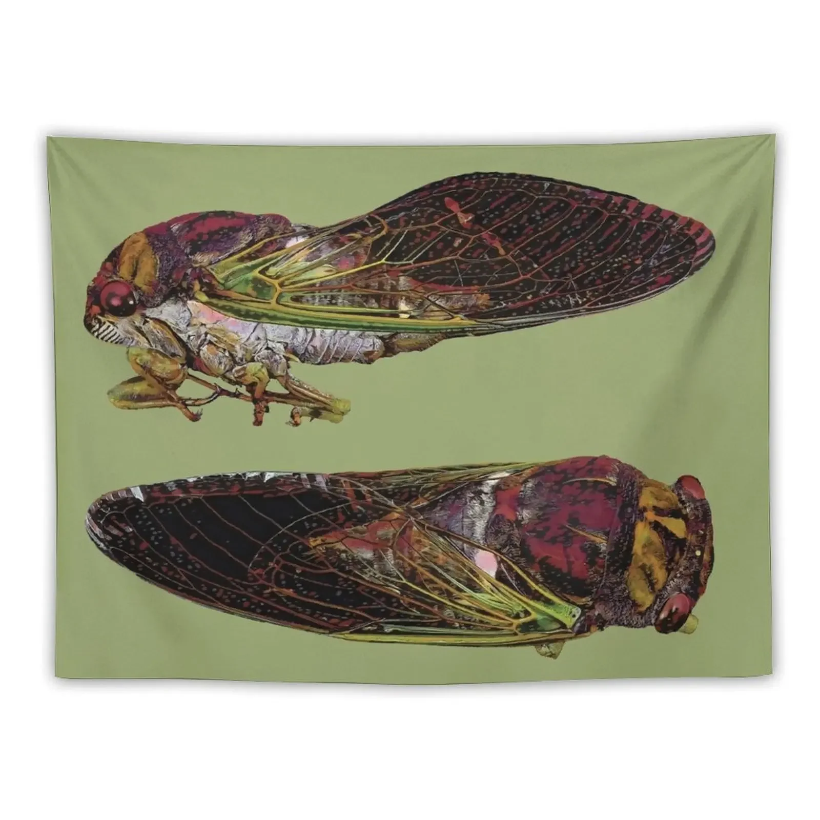 American Cicada bug in purple dawn Tapestry Bedroom Decorations Wall Hanging Decor Wall Art Tapestry