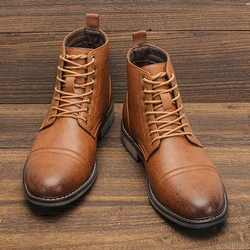 Men's Ankle Boots 2025 Fashion Comfortable Brand Leather Footwear Stylish Men's Boots