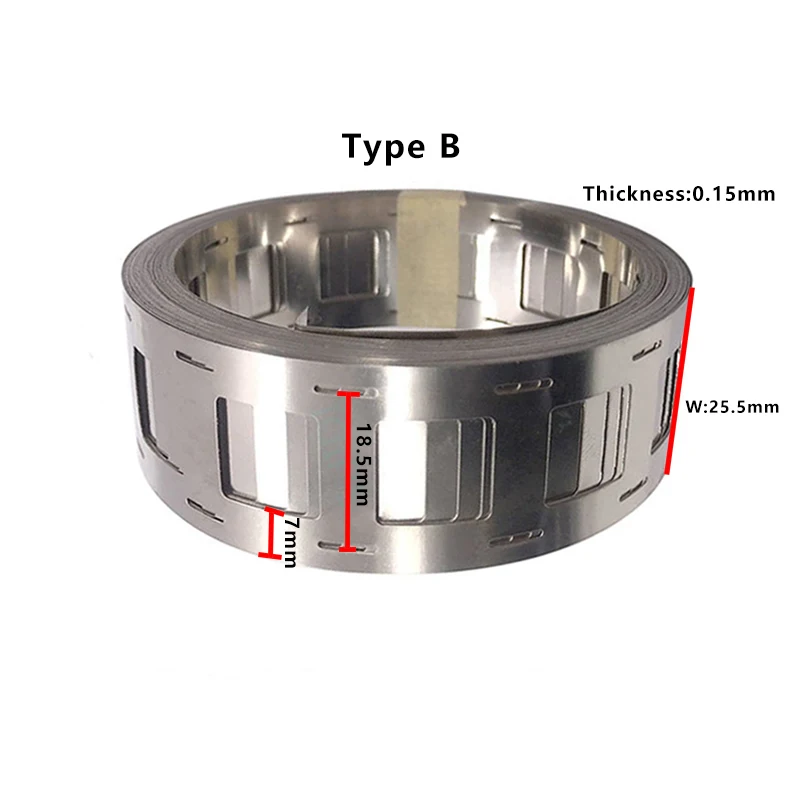 10M/Rolle Nickelstreifen 2P 18650/21700 0,15*27mm Vernickelter Stahlstreifen für Lithium-Akku Schweißband Nickelgürtel – Detail 4