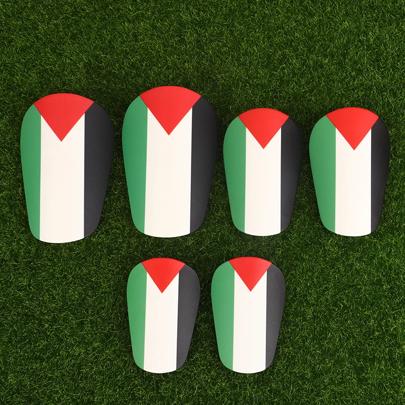 Mini espinilleras de fútbol con bandera de Palestina para niños y adultos, protectores de piernas de fútbol resistentes al desgaste, amortiguadores, 1 par