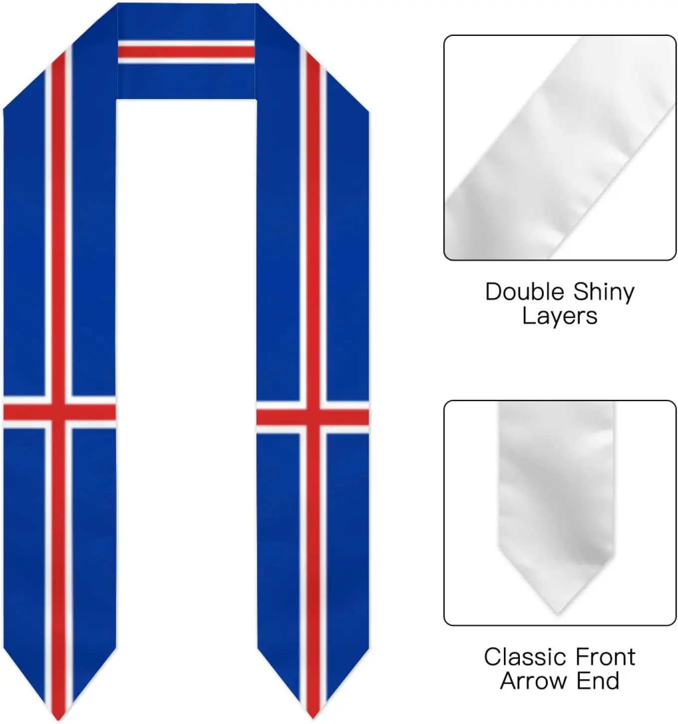Vintage Flag Graduation Stole Scarf Shawl Sash for Abroad Student International Study Class of 2026