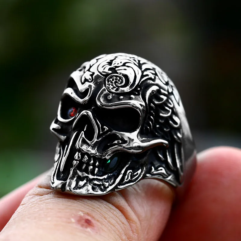 BEIER New Design Stainless Steel Skull Ring Cool Biker Jewelry Movie Fashion Punk High Quality Jewelry Wholesale Gift