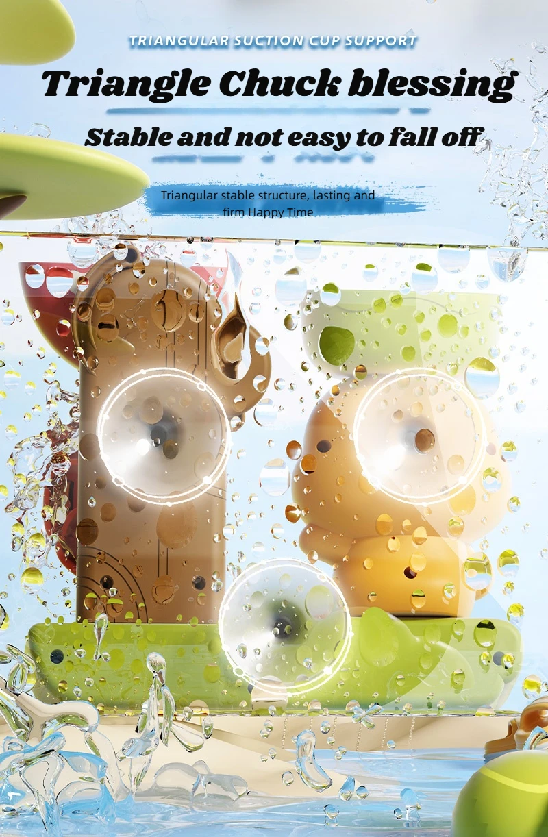 Ente/Blumenform Baby Badespielzeug Spielen Wasser in Löwe Wasserrad Kinder Spaß in der Dusche Badewanne mit Saugnapf im Kindergeschenk – Detail 9