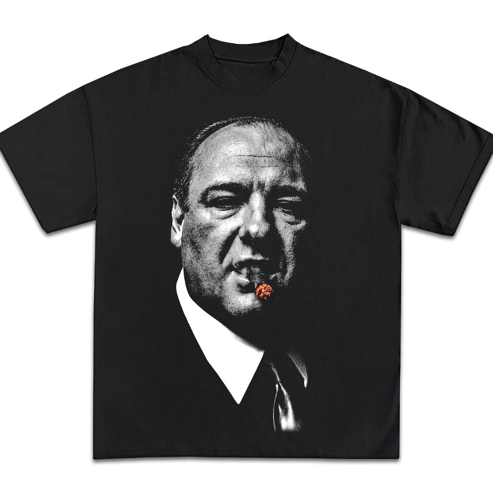 Men'S Regular Fit Crew Neck T-Shirt Featuring Graphic of Tony Soprano Stylish Casual Tee Suitable for All Seasons