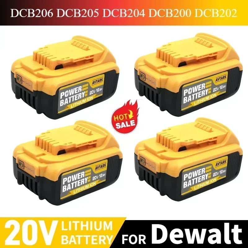 

NEW DCB200 20V 12000mAh Battery Compatible for dewalt power Tools 18V rechargeable electric tool Lithium batteries 18Volt 20V