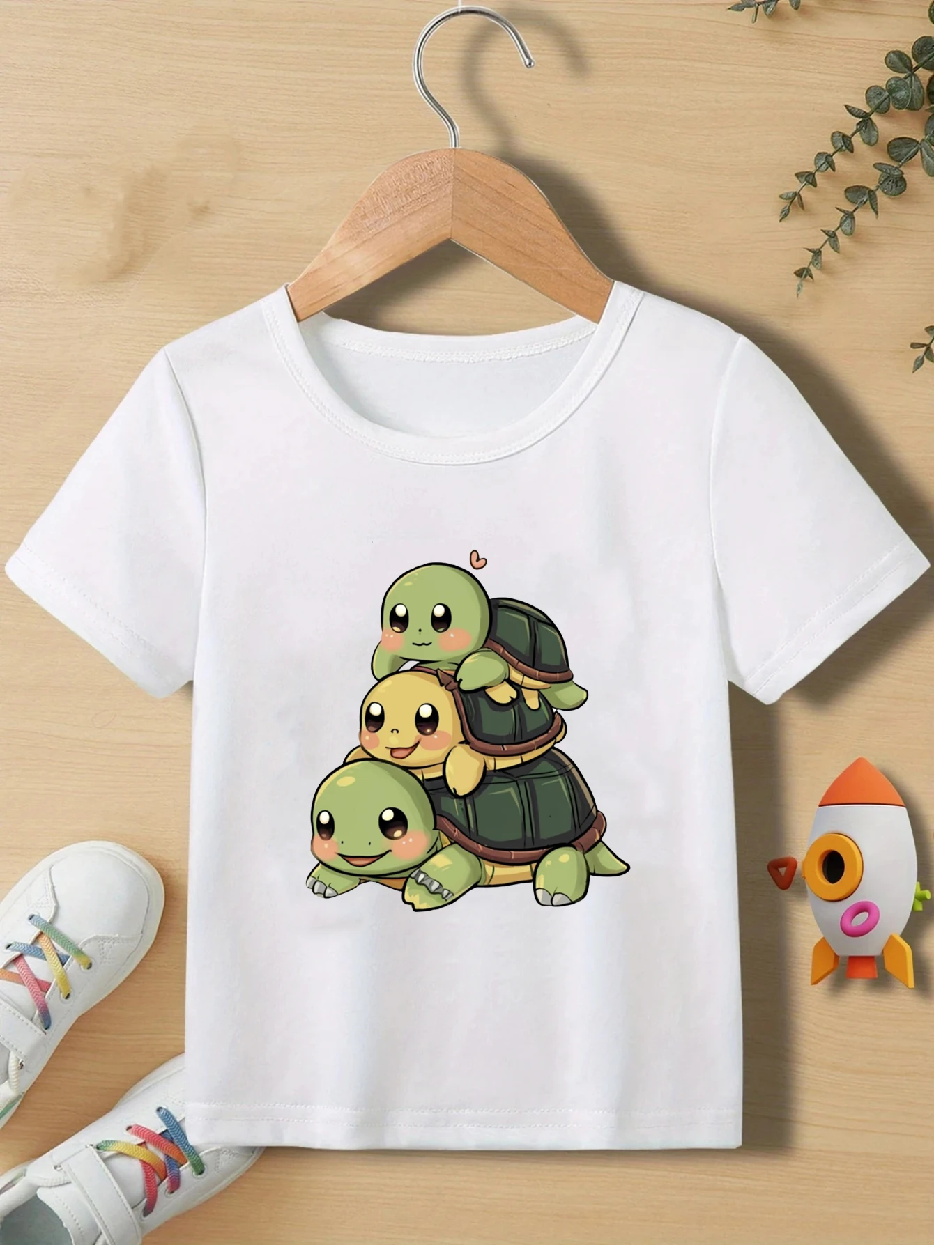 New Kids T-Shirt With Funny Three Little Turtles Animation C