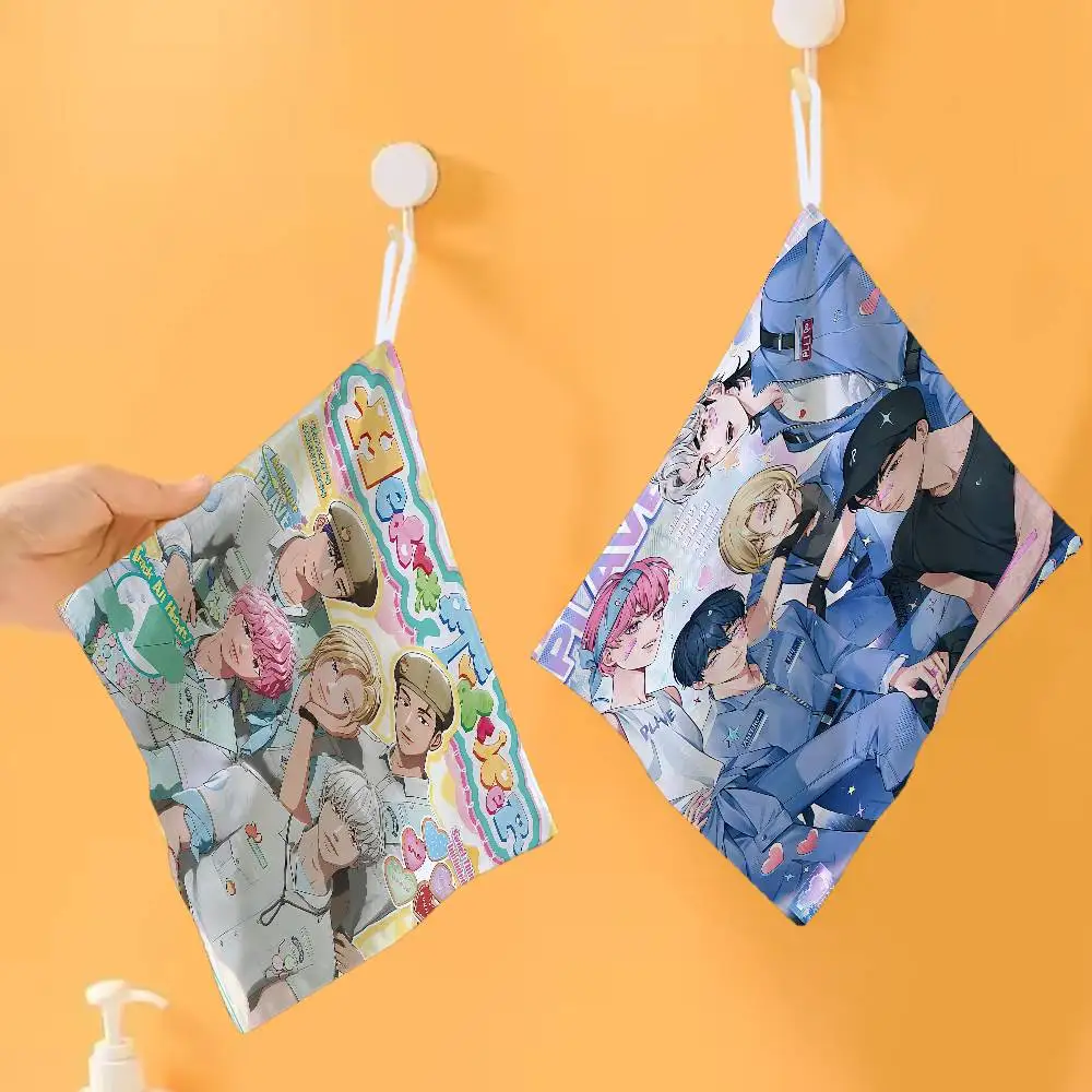 Kpop P-PLAVE Polyester Cotton Hand Wiping Towel, Hanging Towel, Quick Dry for Kitchen Bathroom Daily Supplies