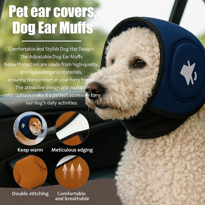 Pet Dog Ear Protection Noise Cancelling Ear Muffs Adjustable Soundproof Headphones for Dogs Thunder Thunderstorm Groom