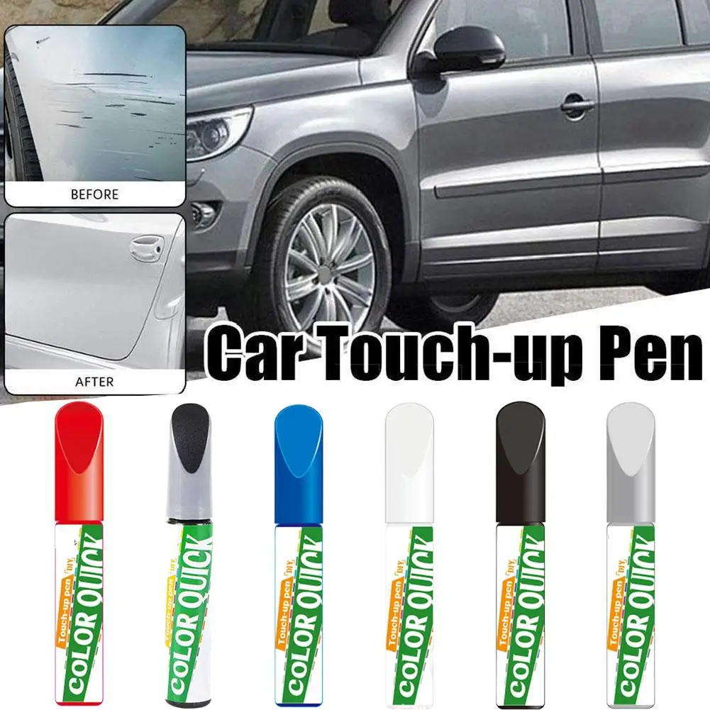 Automotive Touch-Up Paint Pen for Scratch Repair - Universal Black & White Formula, Quick Fix for Car Chips and Scratches