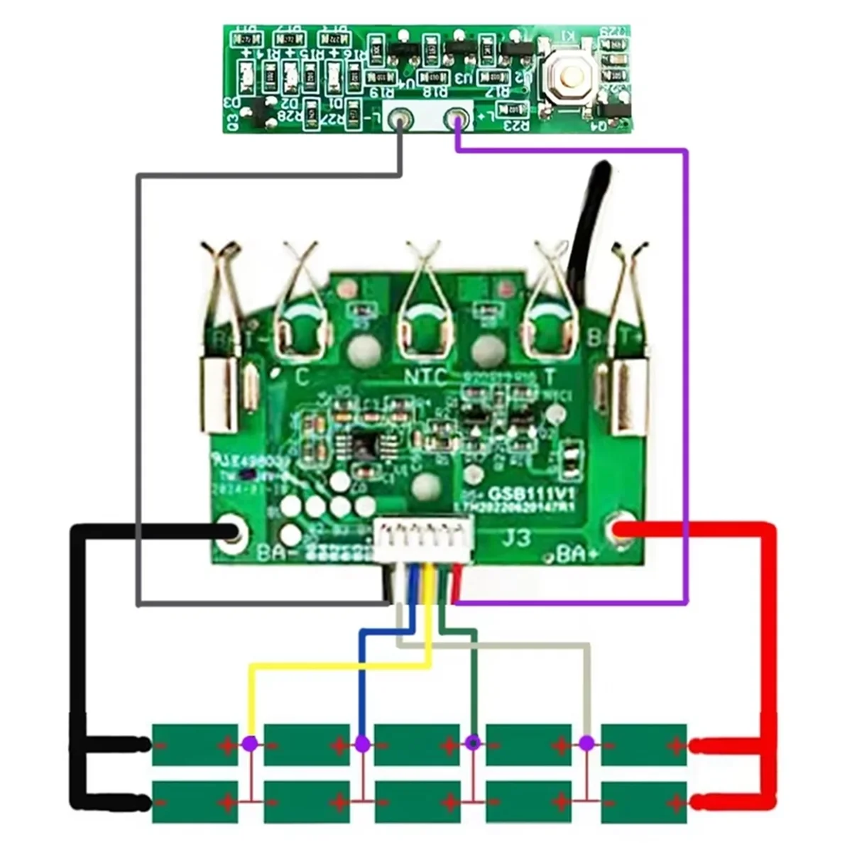 

ABNJ BAT618 18V Battery Plastic Case Shell PCB Protection Board for 18V Li-Ion Battery Voltage Detection Protection