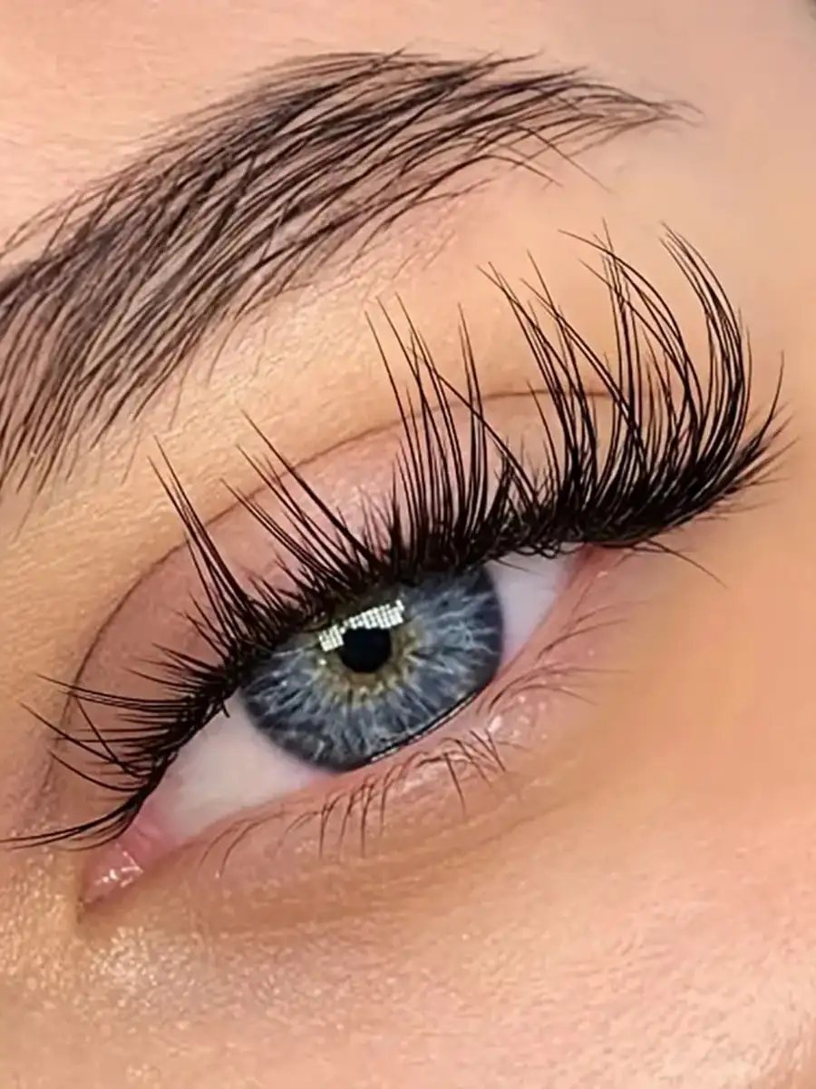 7 ペアナチュラルルックまつげクラスター、スレンダー漫画まつげエクステンションふわふわストリップキャットアイまつげパック、アニメ韓国