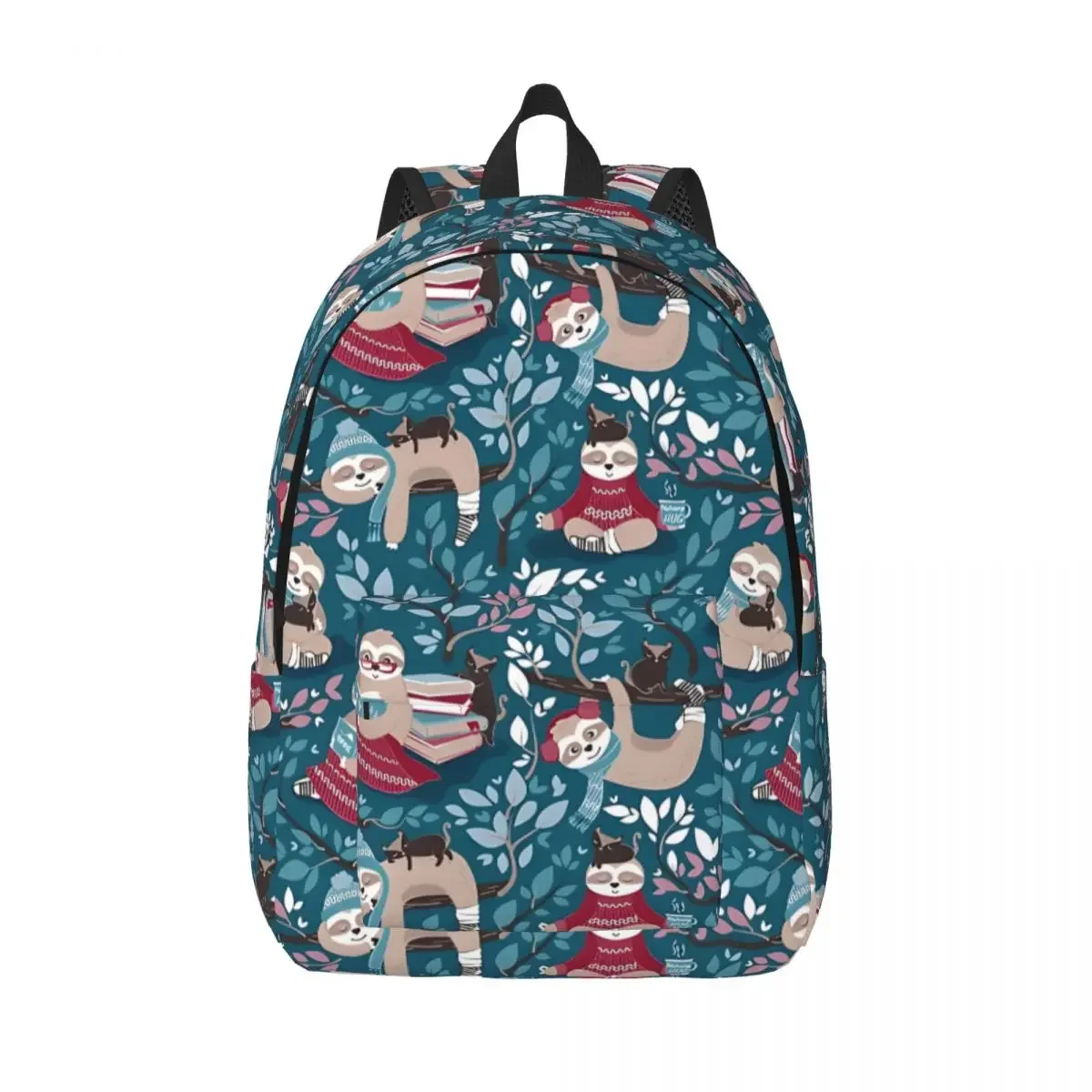 

Hygge Turquoise And Red College Bag Sloth Teenager Vintage Journey Birthday Large Capacity Laptop Bag