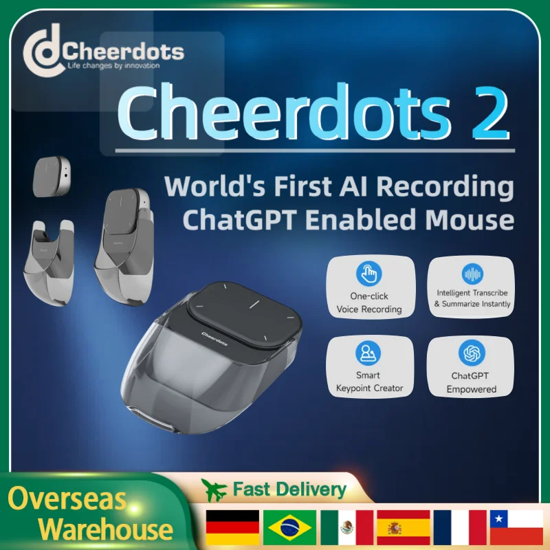 

Съемная воздушная мышь Cheerdots 2, беспроводная сенсорная панель, беспроводная карманная мышь с искусственным интеллектом, управление записью, офисная универсальная мышь с поддержкой чата