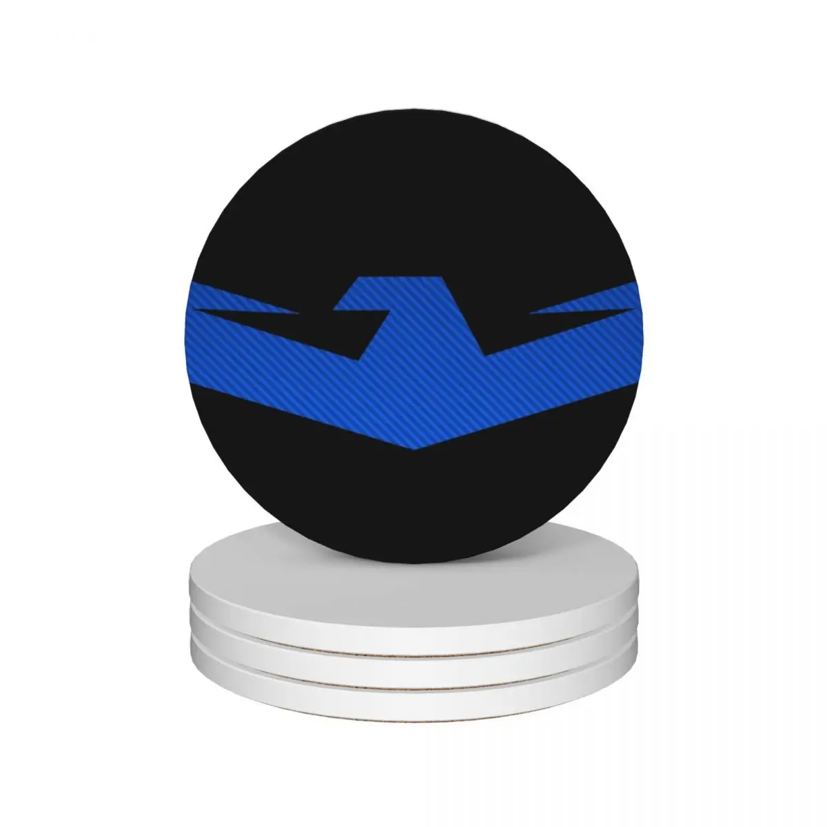 

Nightwing - Carbon Fibre Ceramic Coasters (Set of 4) white black for coffee mugs Coasters