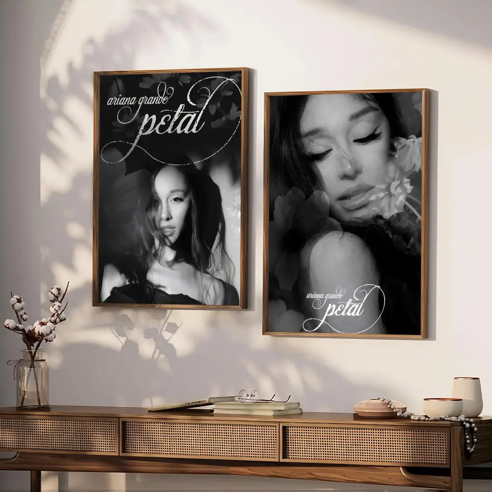 Hot Singer A-Ariana G-Grande Petal Poster Decorative Wall Art Mural Stickers Home Decor Gift for Living Room & Hallway