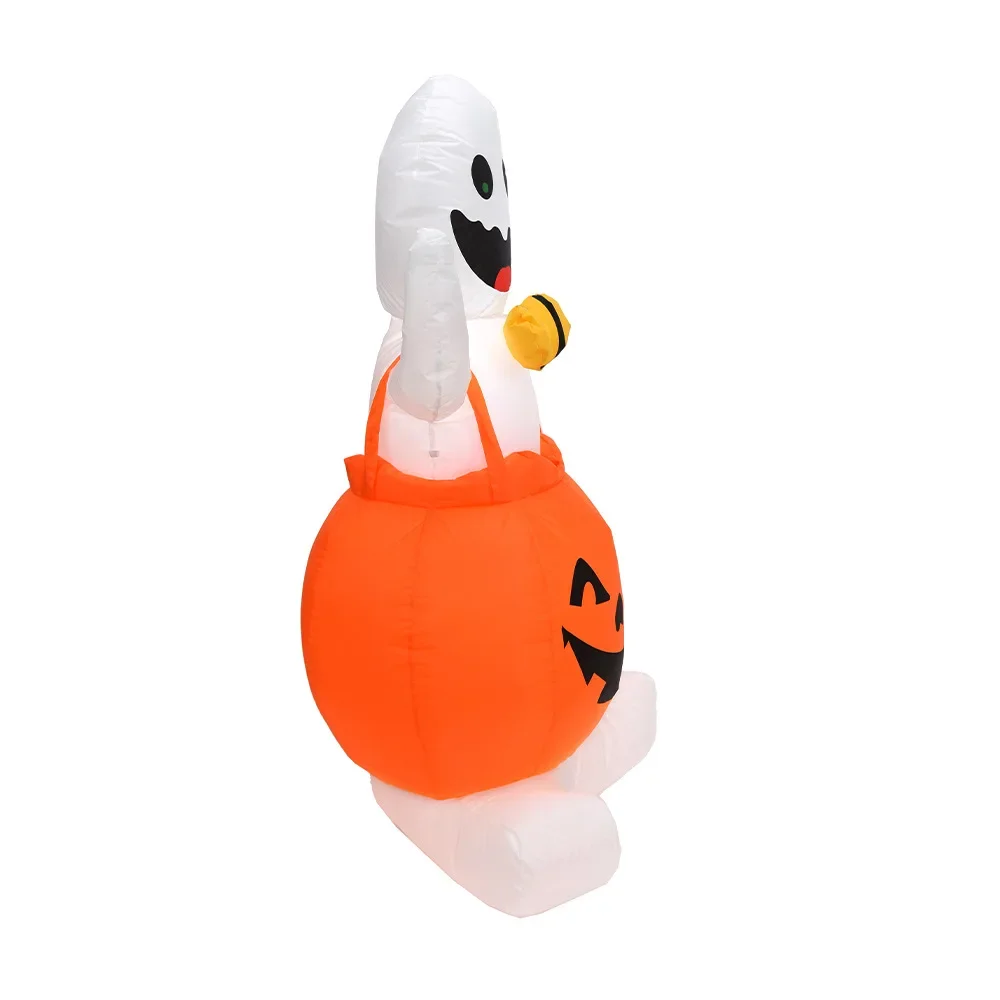 LED Inflatable Halloween pumpkin inflatable model 1.2m strap pumpkin ghost Halloween decoration garden courtyard lawn lamp