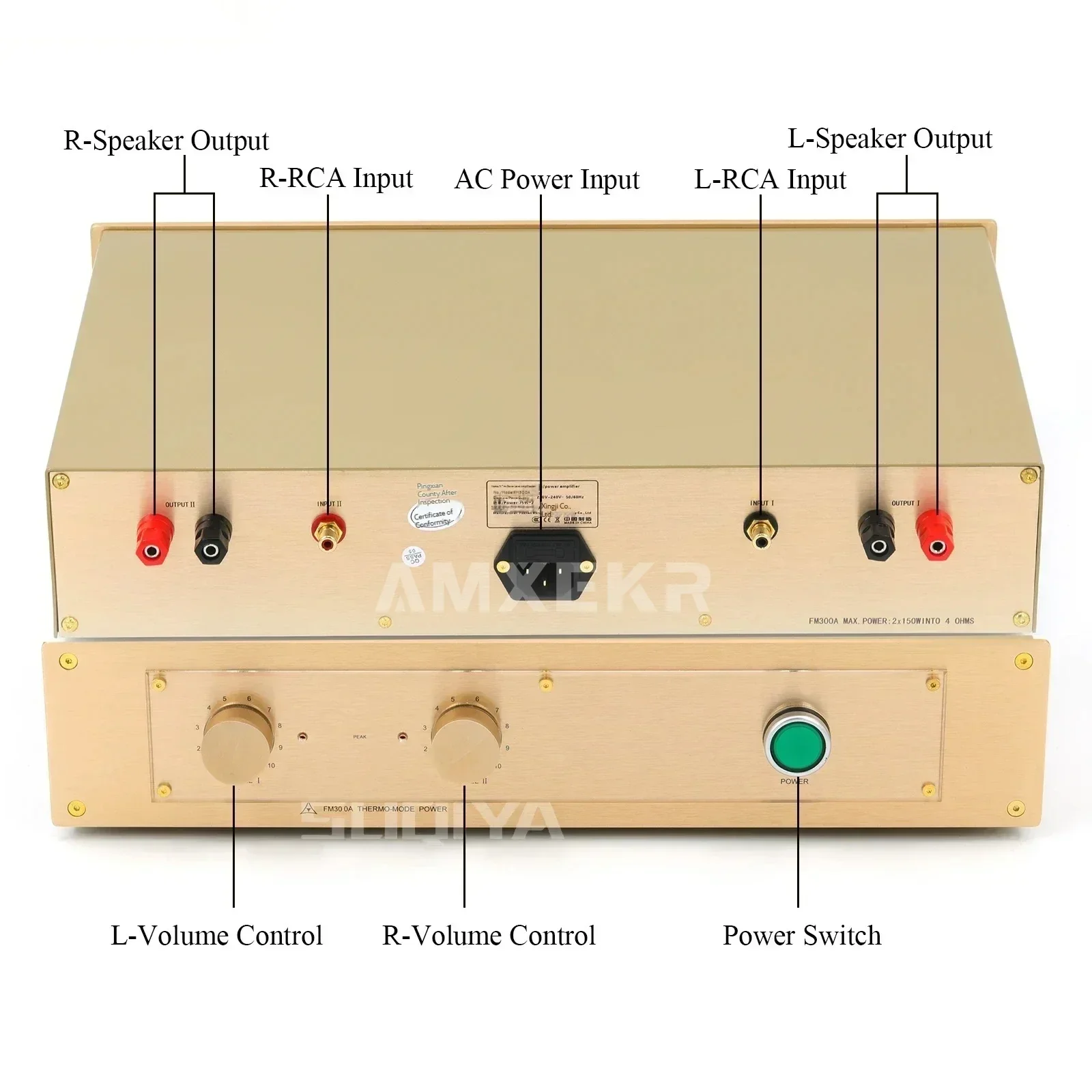 Direct Engraved FM ACOUSTICS FM300A Classic HiFi Power Amplifier 80W*2 8Ω 150W*2 4Ω