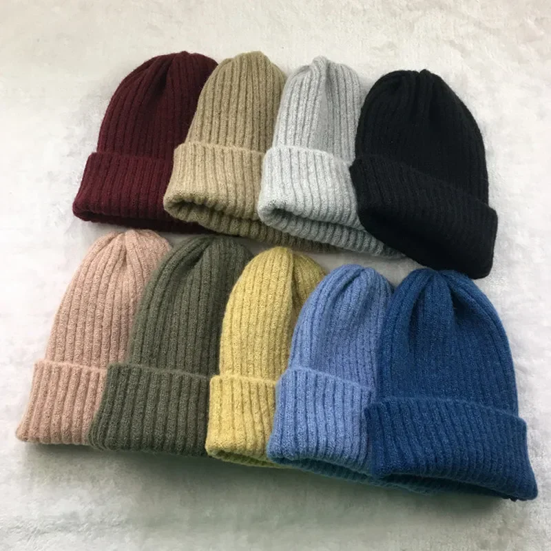 High Quality Black Human Winter Hat Add Fur Warm Beanies Hat Baggy Skullies Knitted Hat for Men Women Ski Sports Beanies Cap