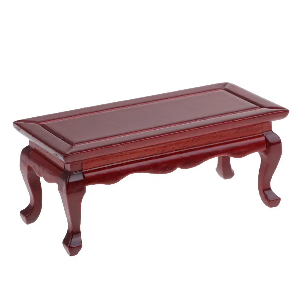 

Miniature Wooden Tea Table Retro Handicrafts of 1/12 Dollhouse Toy Simulation Mini Coffee Table Living Room Decoration Accessory