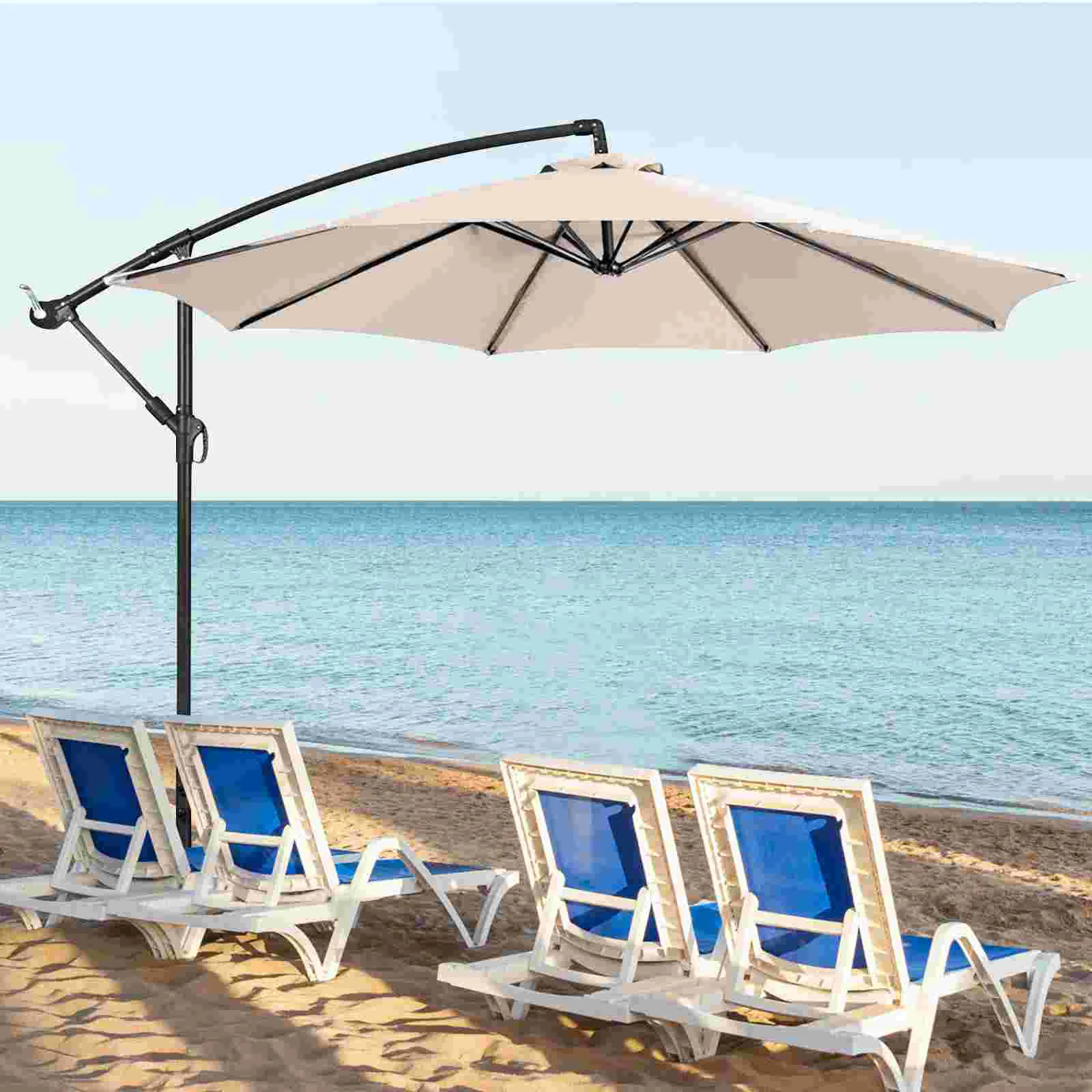 

Cabilock Beach Umbrella UV Protection Canopy Outdoor Umbrella Canopy without Umbrella Stand (Beige) Anti-UV Umbrella