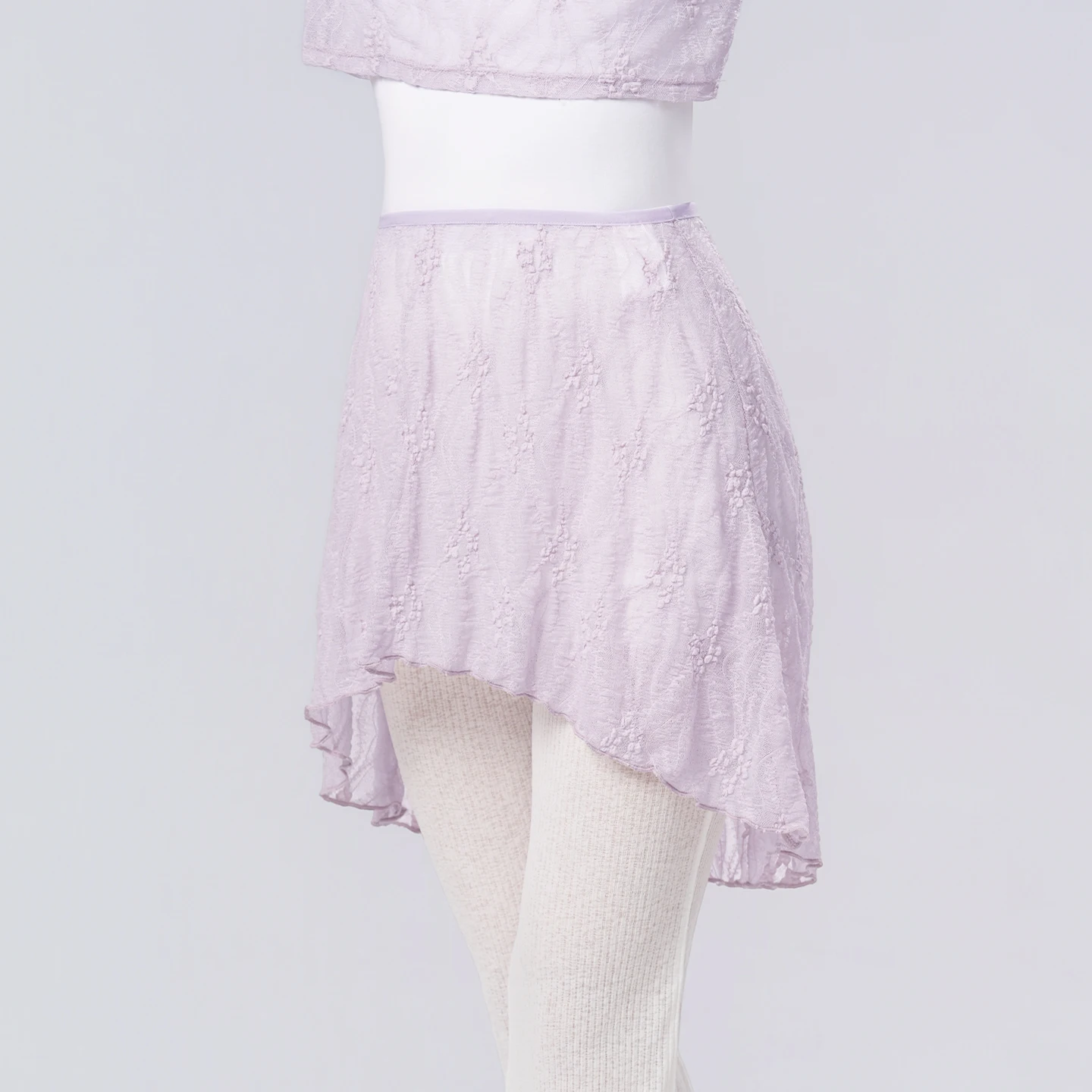 Women Irregular Lace Skirts Ballet Skirt Solid Color Dance Half Skirt Adult Girls Ballerina Translucent Dancing Skirts