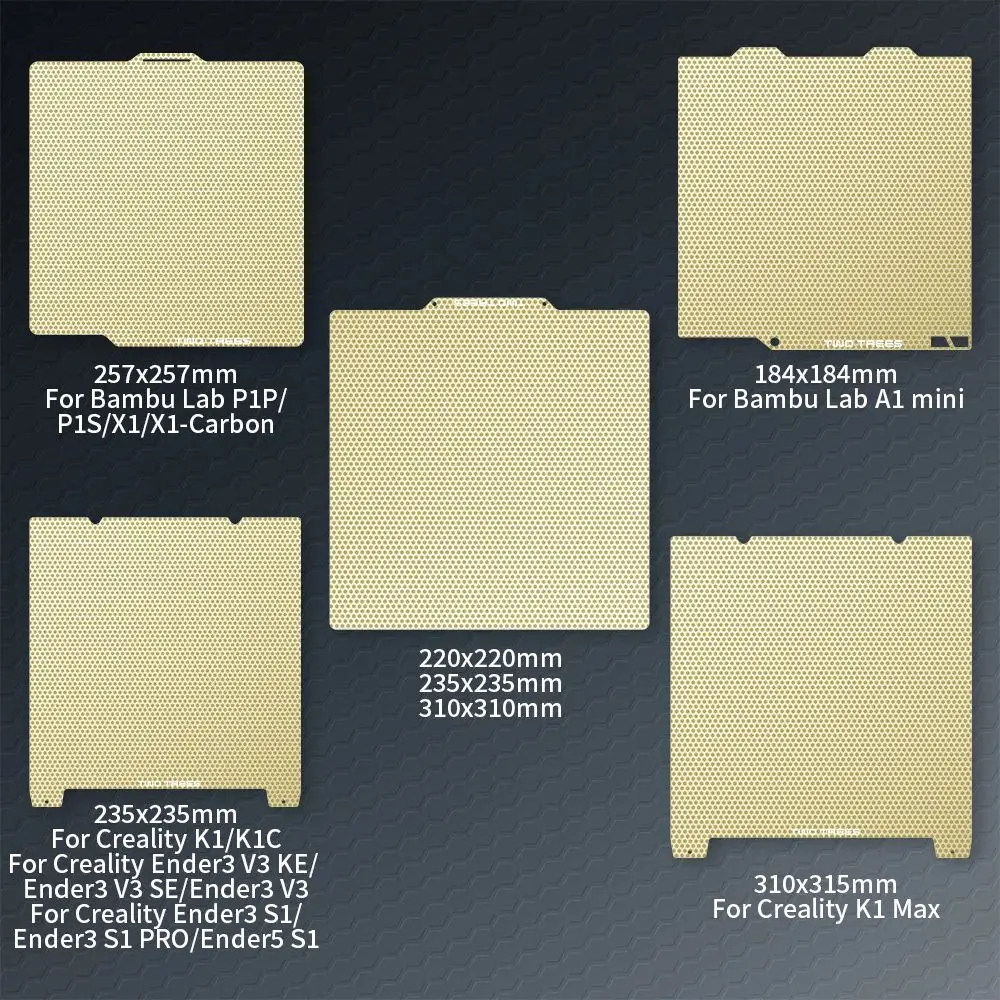 New Upgrade PEI Honeycomb Build Heated Bed For Bambu Lab P1P/P1S/X1/X1C/X1E/A1 Double Sided PEI Spring Steel Sheet For K1/C/Max