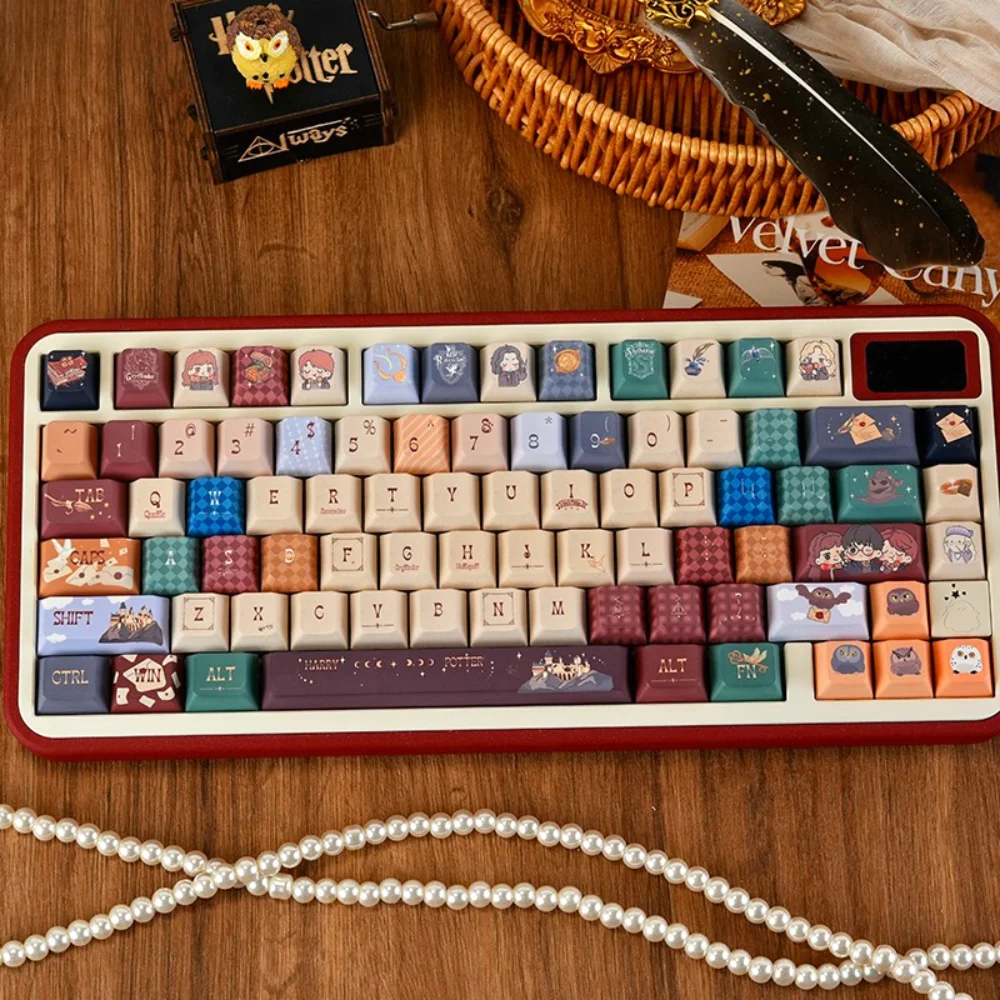 

Колпачки для клавиш Magic Academy PBT Cherry, 130-клавишный креативный брелок для клавиатуры, совместимый с механическими клавиатурами 61/75/87/104/108