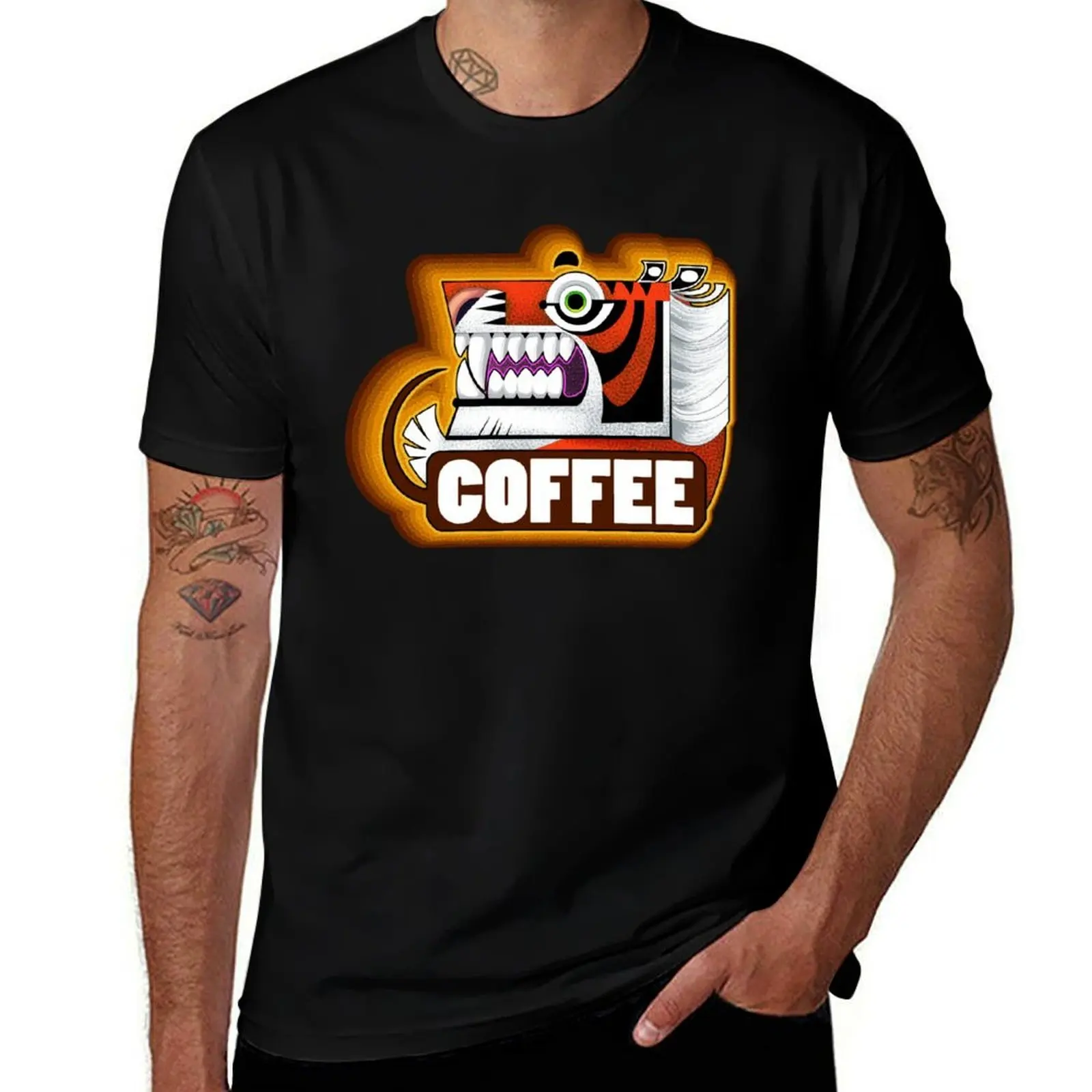 Box Tiger COFFEE T-Shirt Casual Daily Wear Short Sleeve Top