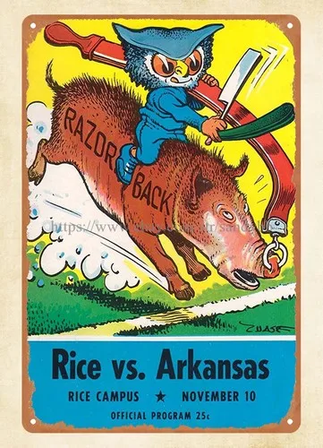 old style 1951 sports man cave football metal tin sign-Aluminum