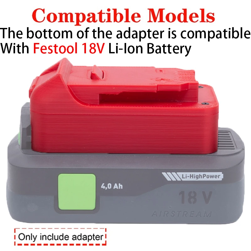 Battery Adapter for DeWalt 18/20V Li-Ion Tools Converter to Festool AIRSTREAM 18V Li-Ion Battery Adapter Power Tool Accessory