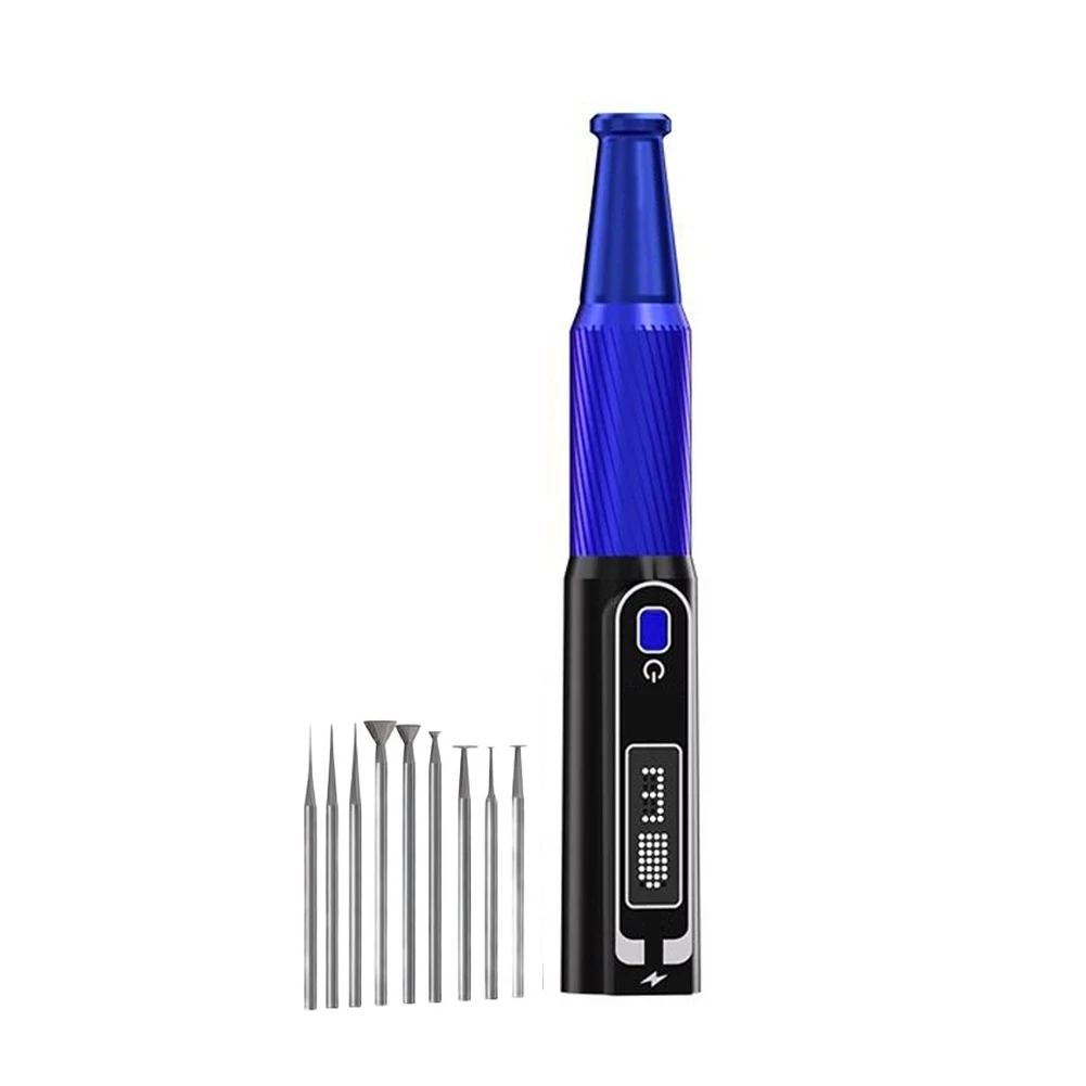 Electric Polishing Pen Aluminum Alloy 10Pcs Set For Engraving Cutting Carving Compact Design 37000RPM Brushless Motor