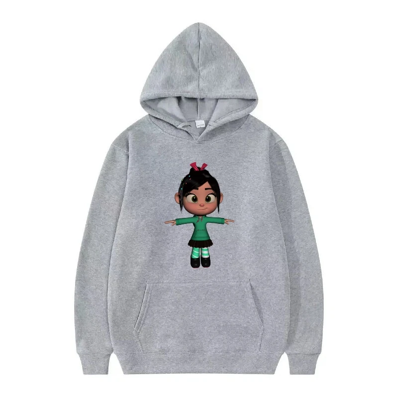 ディズニー Wreck-It ラルフ柄女性ファッション白春漫画トップ服プルオーバーレディース安い Y2k パーカー男性スウェットシャツ