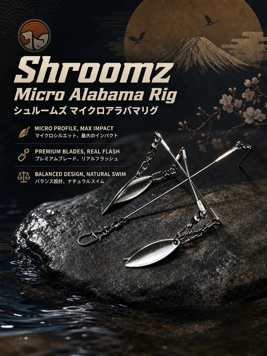 Hopeblaze Shroomz Micro Alabama Rig 5cm 3g Gold Silber Drahtköder Blade-Köder für Großen/Smallmouth Spotted Bass Feinfühligen Fischerei – Detail 6