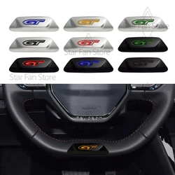 Metal GT Badge For Peugeot GT Line 208 308 PHEV 508 3008 4008 5008 3D Stickers Car Steering Wheel Emblem Decal Accessories
