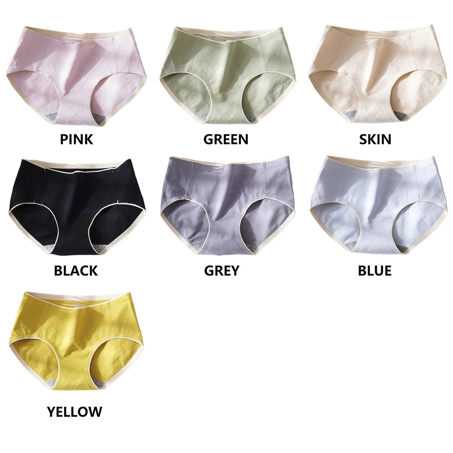 Women's Pure Cotton Antibacterial Graphene Mid Waist Bikini Underwear Set With Moisture Absorption And Breathability 4 Pack