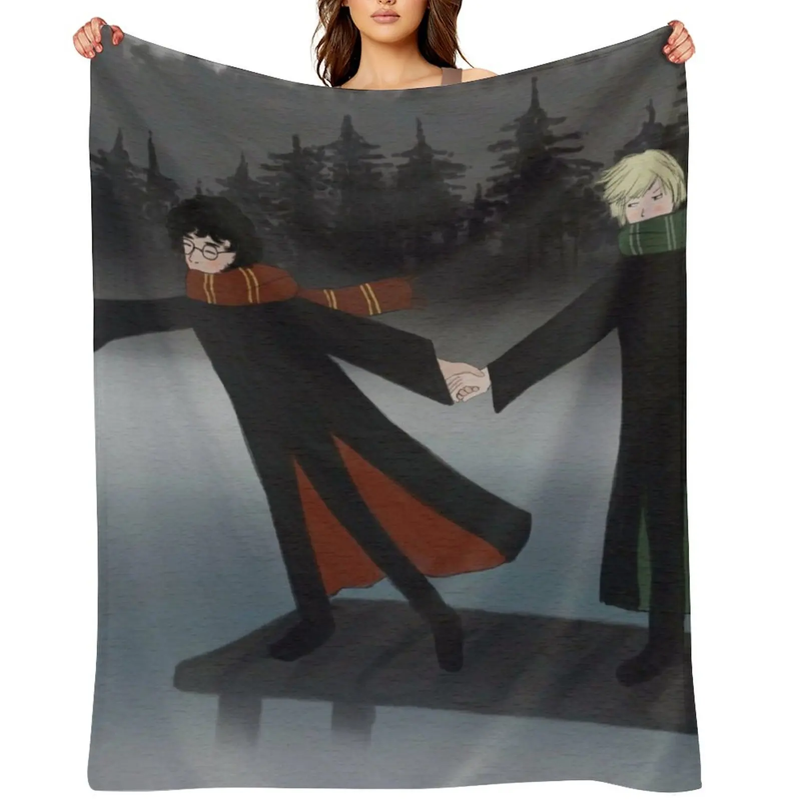 

drarry in a foggy day Throw Blanket christmas decoration Bed Hairys wednesday Blankets
