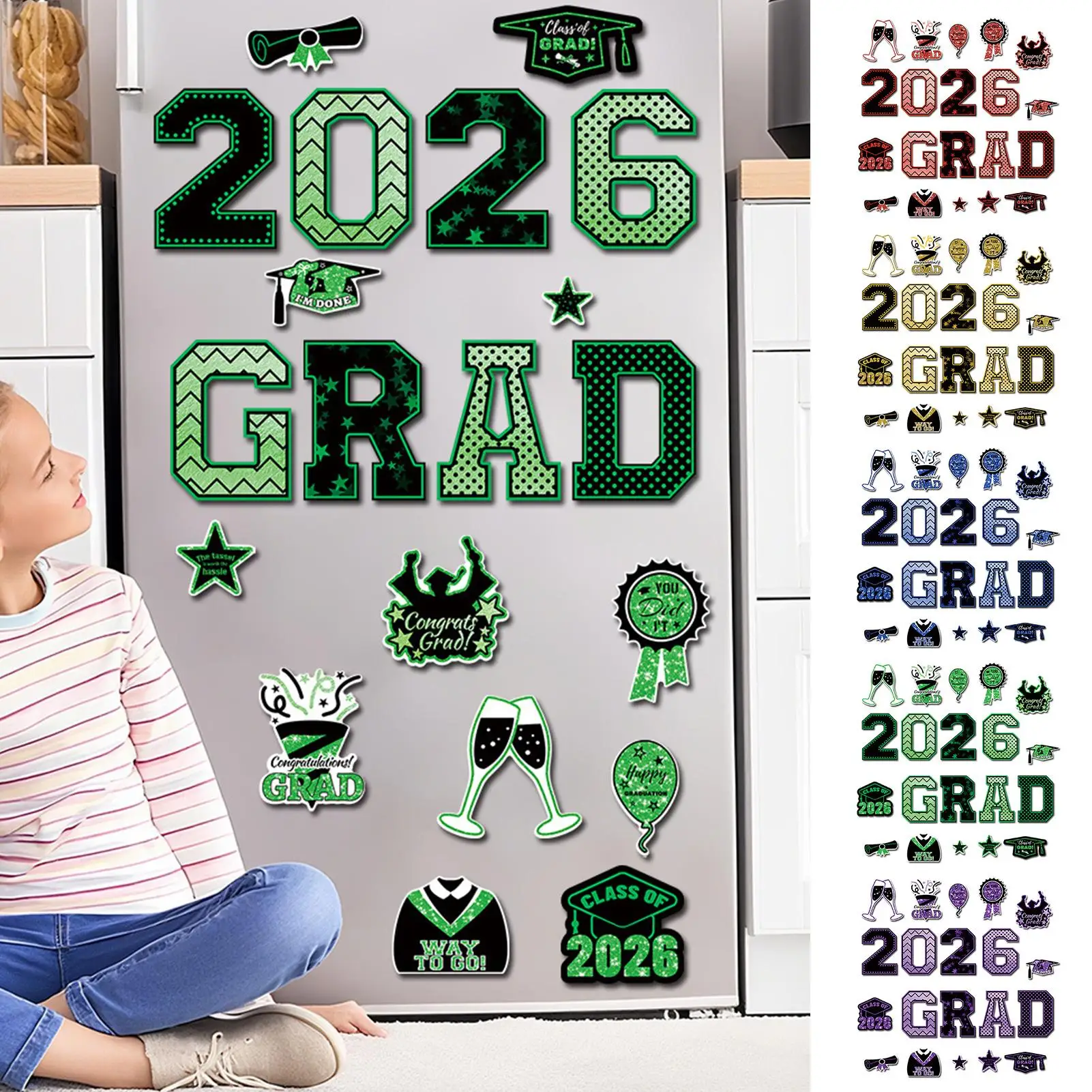 

Магниты на автомобиль, 20 штук, многоразовые, оригинальные украшения для автомобиля, наклейки на автомобиль к выпускному 2026, магниты на холодильник, для гаражных ворот