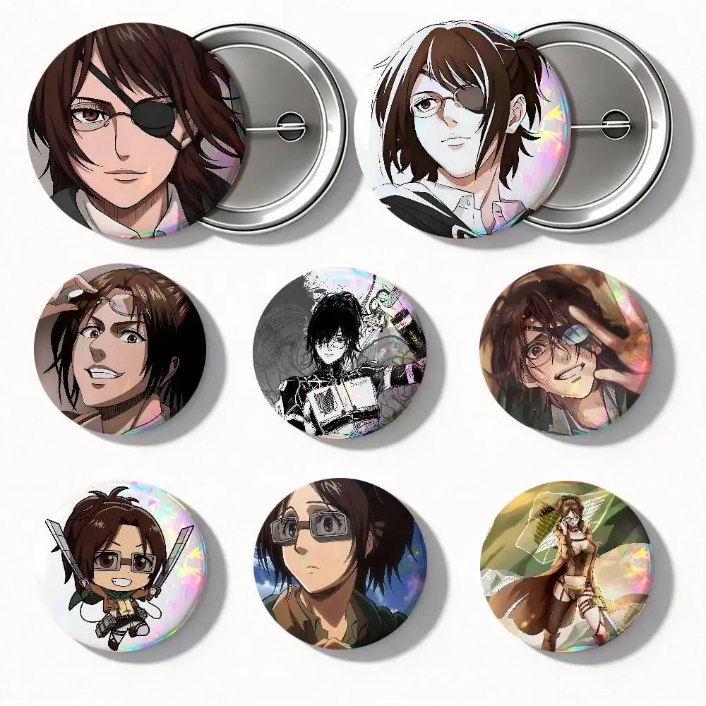 Hange Zoe Attack On Titan Anime Round Badges Can Be Used To Decorate Clothes And Backpack Pins