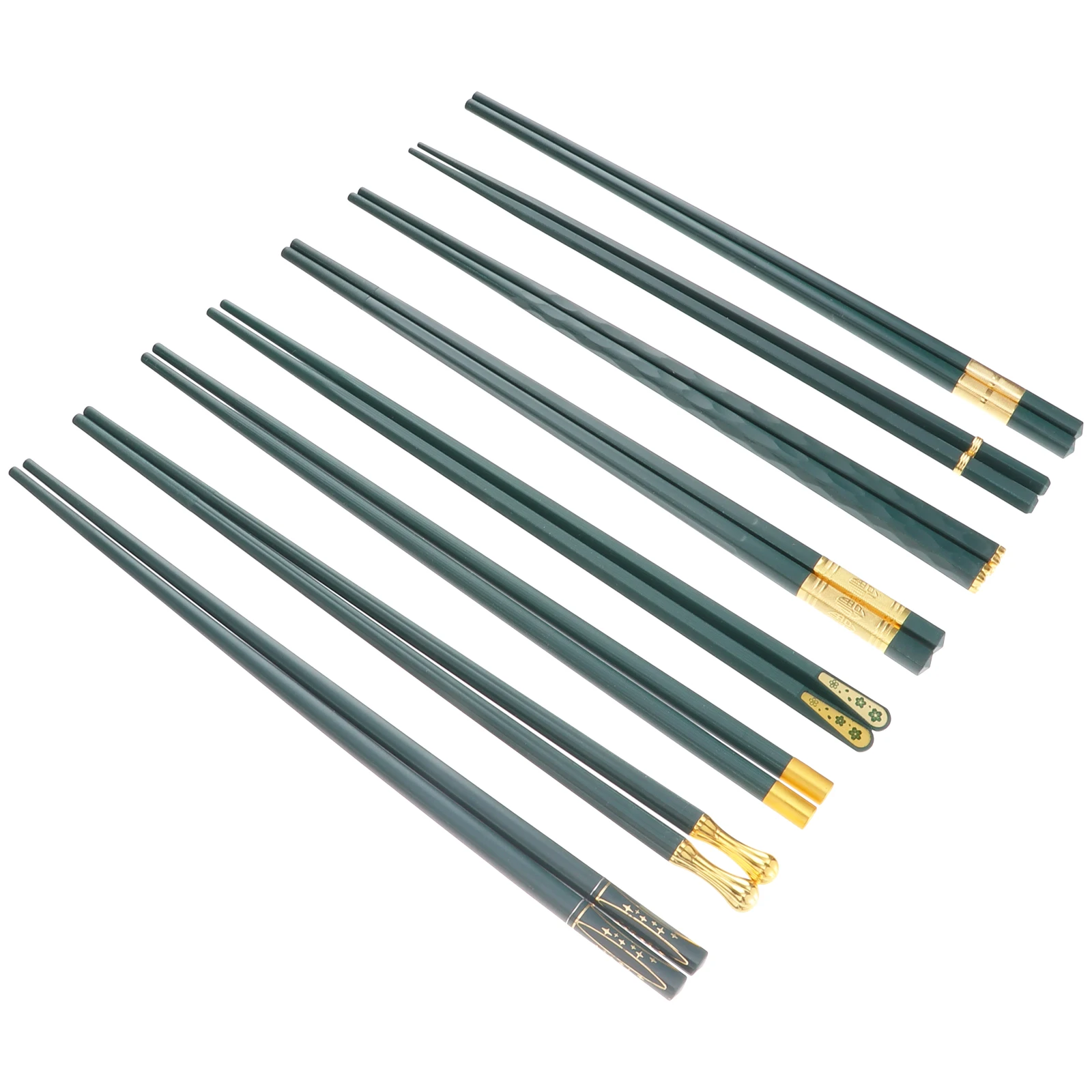 8 قطعة 8 أزواج من عيدان تناول الطعام المصنوعة من الألياف الزجاجية المضادة للانزلاق وقابلة لإعادة الاستخدام وعصي السوشي المقاومة للحرارة على الطراز الياباني الصيني طرف أملس لـ #2