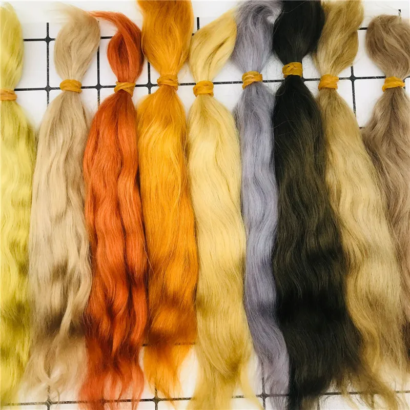 9 Màu 20-25Cm Mohair Cho Tự Làm Tái Sinh Búp Bê Mohair Tay Bắt Nguồn Từ 1/6 1/8 BJD Búp Bê Tóc Giả Hàng Đầu chất Lượng Búp Bê Em Bé Phụ Kiện Tóc