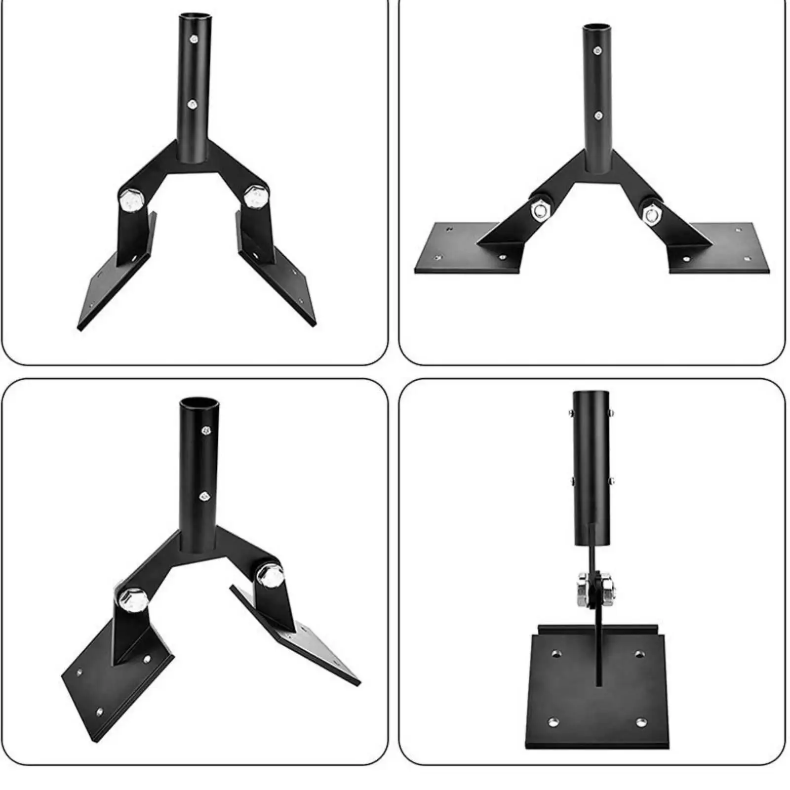 Roof Mount Bracket Adjustable Angled Arms Pre Drilled Plates Universal 3 4 Inch Rod Metal Weathervane Mount