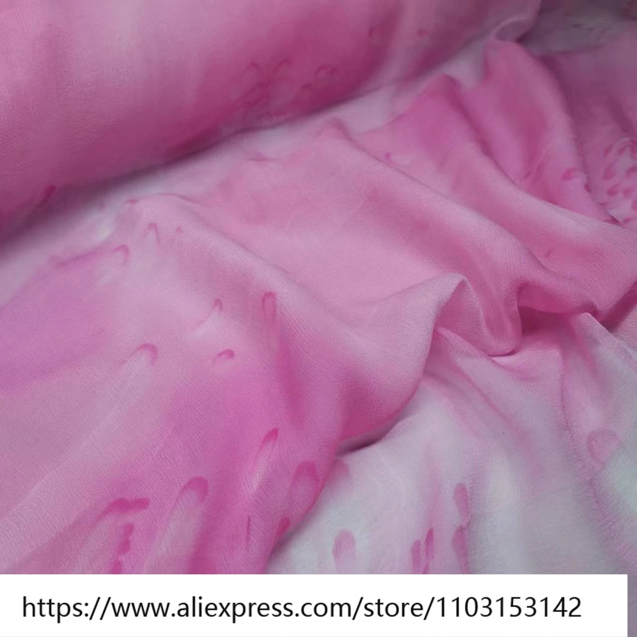 

Летняя легкая и прозрачная абстрактная печать, розовая цветущая шелковая ткань Qiaoqi, 8 мм, узкая модная китайская одежда Han