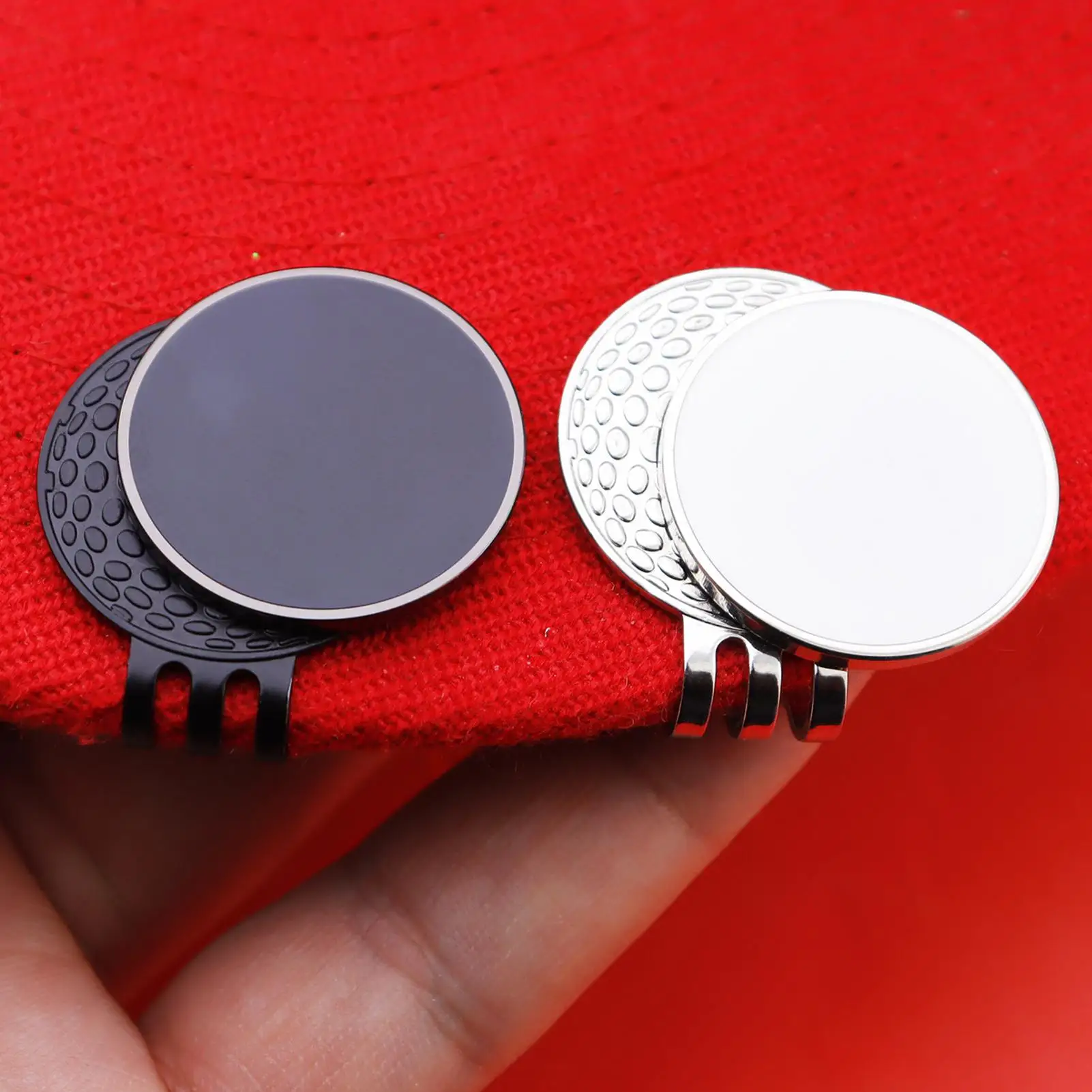 Magnetic Golf Ball Marker Portable Golf Ball Marker Hat Clip Enamel White Metal Ball Marker Hat Clip Marker Set
