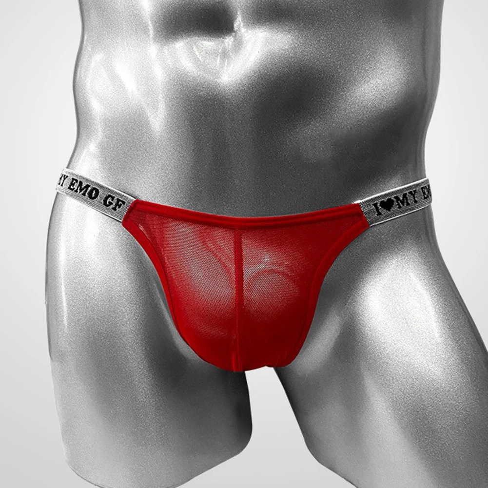 Mens Transparent Mesh Underwear For Hot Man Breath Gay Sissy Seamless Invisible UConvex Briefs Thong Men's Triangular Panties