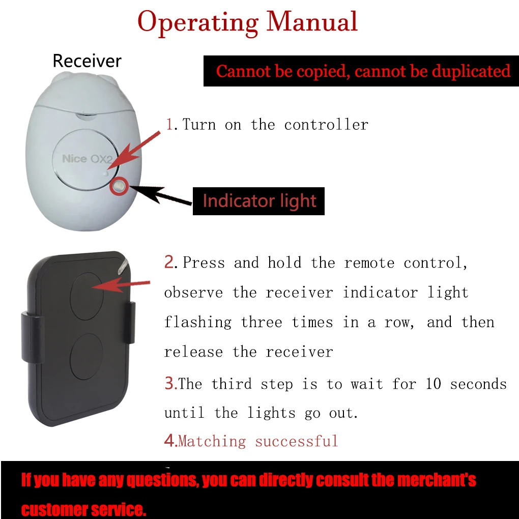 YIOU Era Flor (FL02RE) Garage Door Remote Control Compatible for 433Mhz Rolling Code ON2 ON4 ON2E ON4E FLO2R-S FLO4R