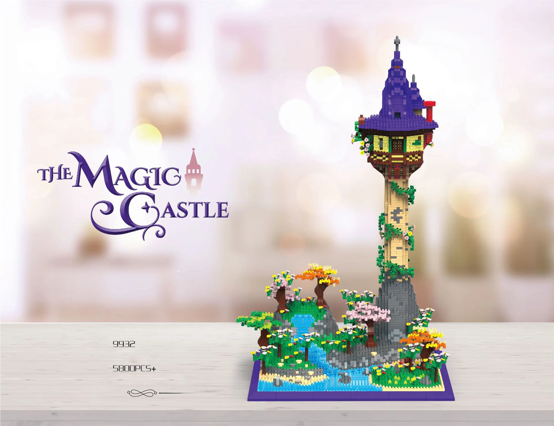 Creative Fairy Tale Micro Diamond Block High Tower Magic Castle Nanobrick Model Building Bricks Toys Colleciton For Kids Gift